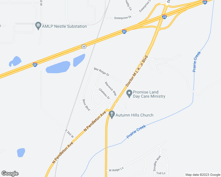 map of restaurants, bars, coffee shops, grocery stores, and more near 127 Warwick Way in Pendleton