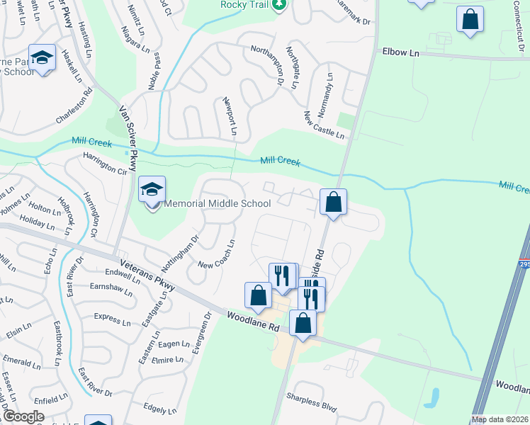 map of restaurants, bars, coffee shops, grocery stores, and more near 712 Downing Court in Westampton
