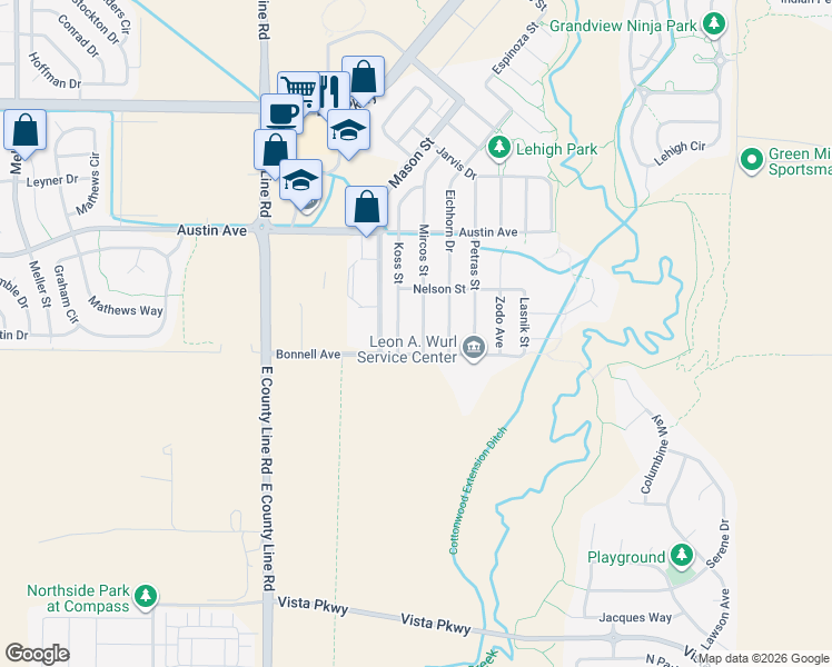 map of restaurants, bars, coffee shops, grocery stores, and more near 1126 Mircos Street in Erie