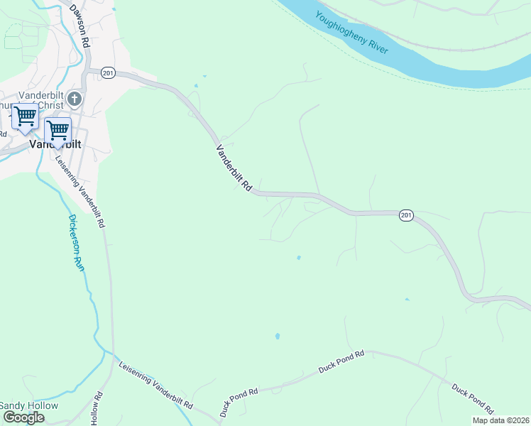 map of restaurants, bars, coffee shops, grocery stores, and more near 349 Vanderbilt Road in Connellsville