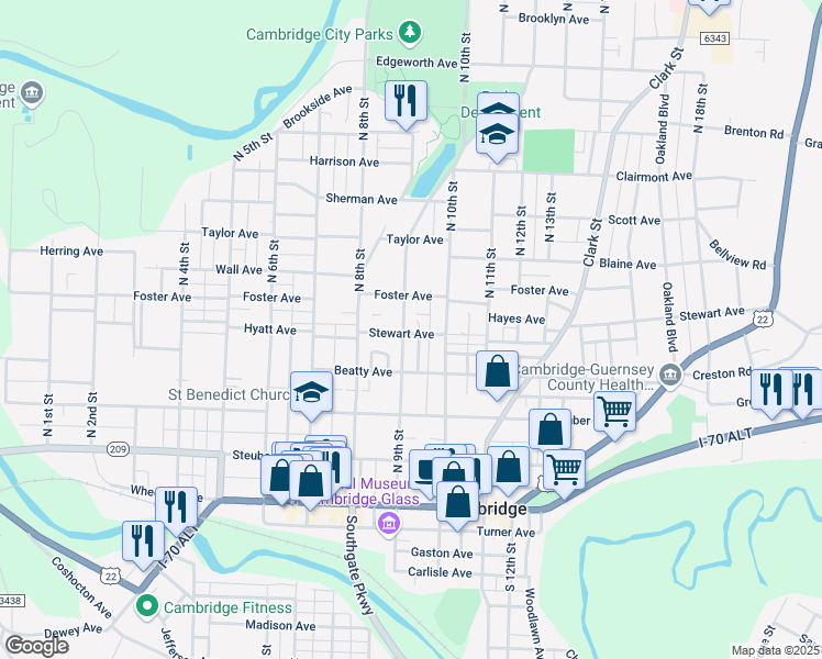map of restaurants, bars, coffee shops, grocery stores, and more near in Cambridge