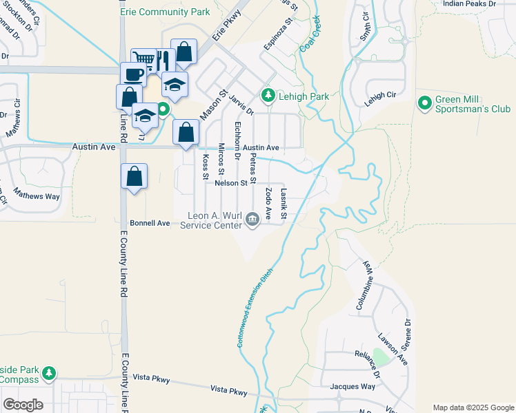map of restaurants, bars, coffee shops, grocery stores, and more near 1116 Zodo Avenue in Erie