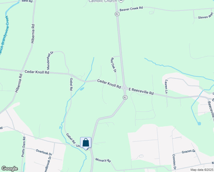 map of restaurants, bars, coffee shops, grocery stores, and more near 124 Cedar Knoll Road in Coatesville