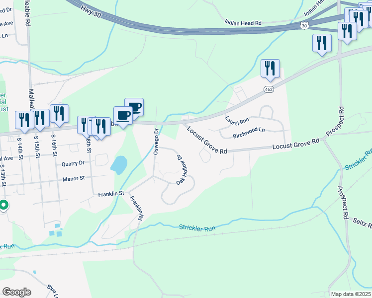 map of restaurants, bars, coffee shops, grocery stores, and more near 2131 Oak Hollow Drive in Columbia