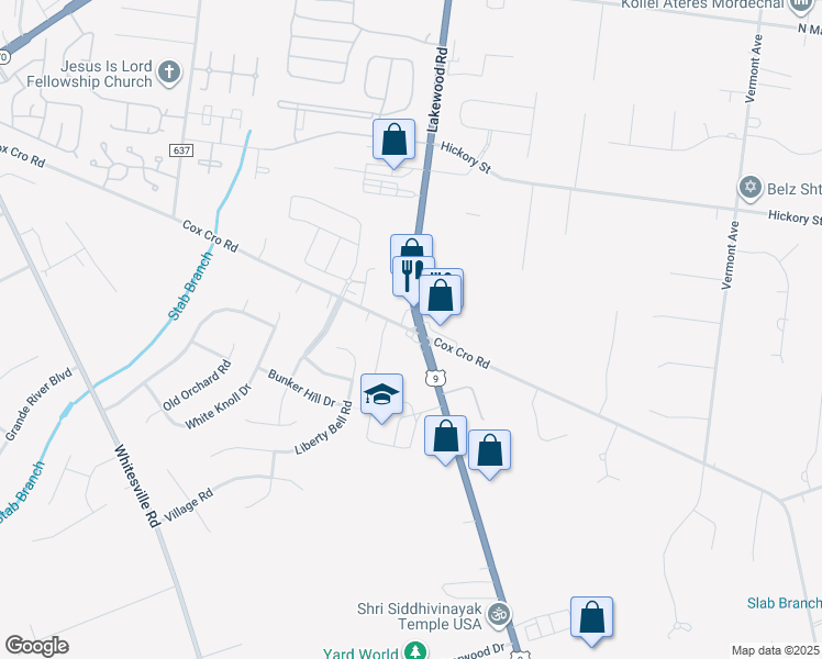 map of restaurants, bars, coffee shops, grocery stores, and more near 2114 U.S. 9 in Toms River