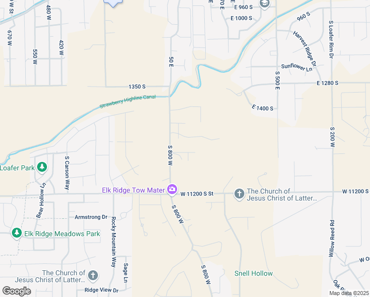 map of restaurants, bars, coffee shops, grocery stores, and more near 119 East 1590 South in Elk Ridge