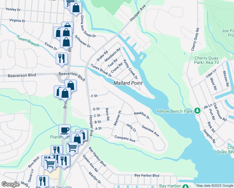 map of restaurants, bars, coffee shops, grocery stores, and more near 168 Seaview Avenue in Brick Township