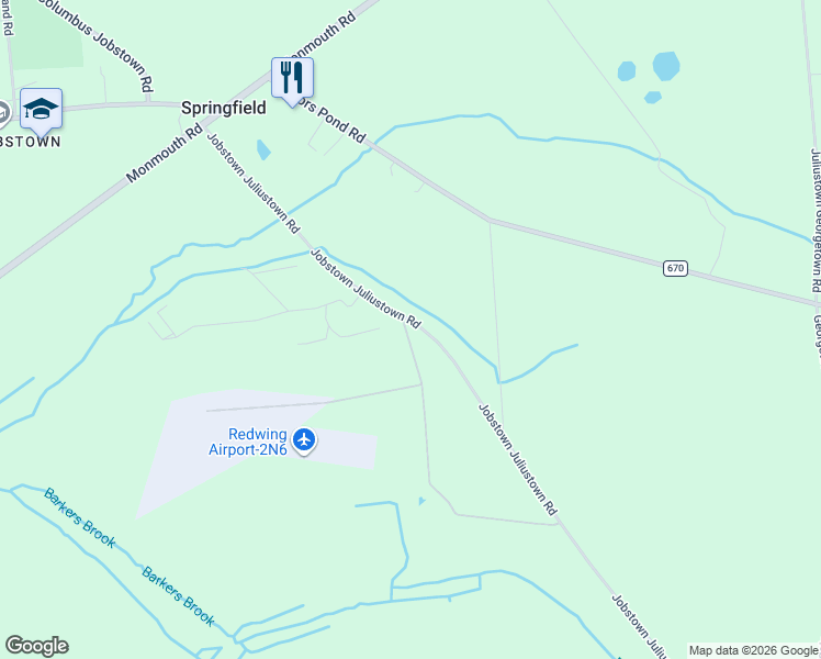 map of restaurants, bars, coffee shops, grocery stores, and more near 41 Airport Road in Springfield