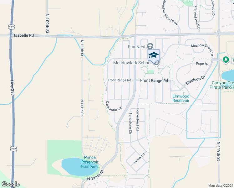 map of restaurants, bars, coffee shops, grocery stores, and more near 935 Dakota Lane in Erie