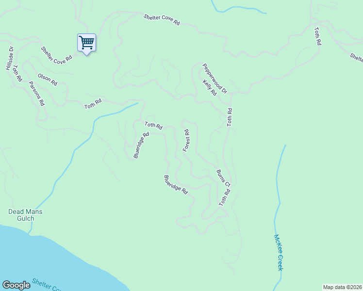 map of restaurants, bars, coffee shops, grocery stores, and more near 414 Forest Road in Whitethorn