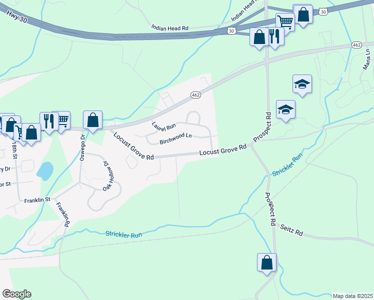 map of restaurants, bars, coffee shops, grocery stores, and more near 3937 Locust Grove Road in Columbia