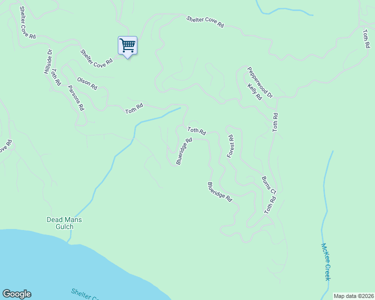 map of restaurants, bars, coffee shops, grocery stores, and more near 982 Blueridge Road in Whitethorn