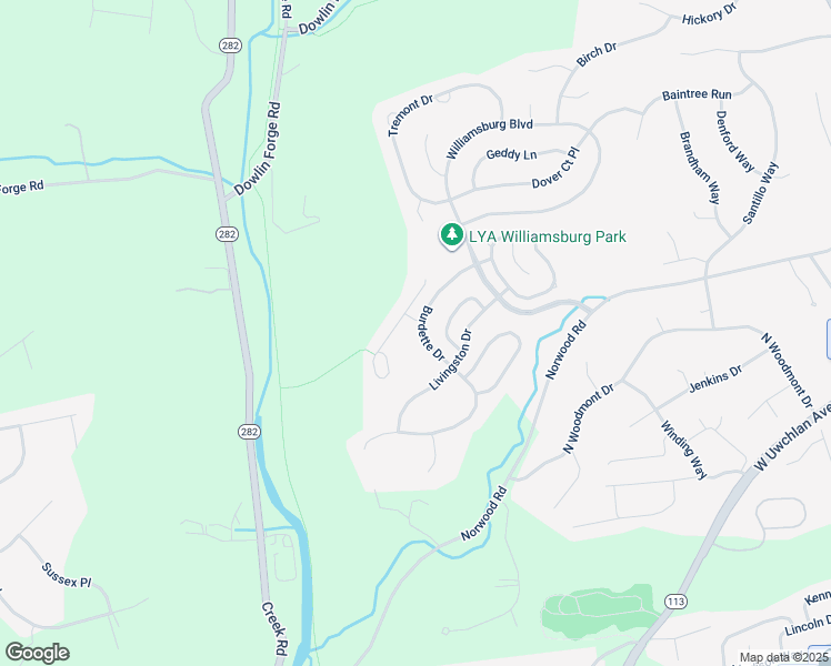 map of restaurants, bars, coffee shops, grocery stores, and more near 923 Burdette Drive in Downingtown