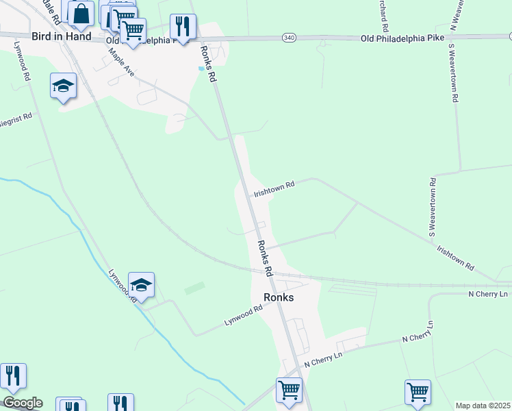 map of restaurants, bars, coffee shops, grocery stores, and more near 159 North Ronks Road in Ronks