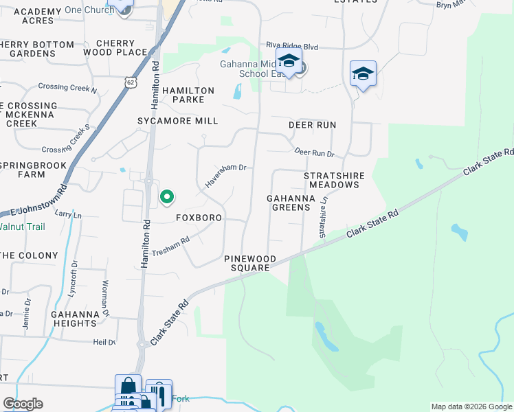 map of restaurants, bars, coffee shops, grocery stores, and more near 518 Clotts Rd in Columbus