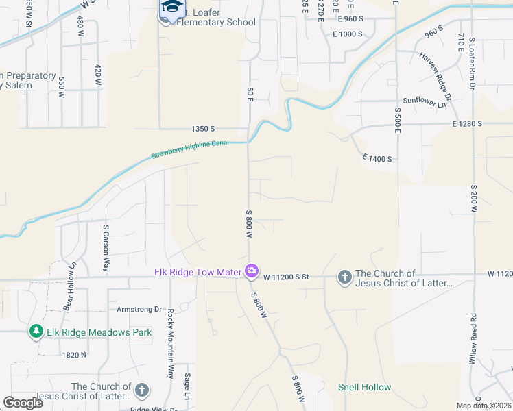 map of restaurants, bars, coffee shops, grocery stores, and more near 11075 North Loafer Canyon Road in Payson