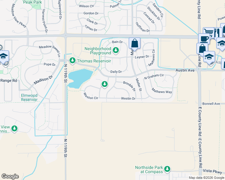 map of restaurants, bars, coffee shops, grocery stores, and more near 907 Shuttleworth Drive in Erie