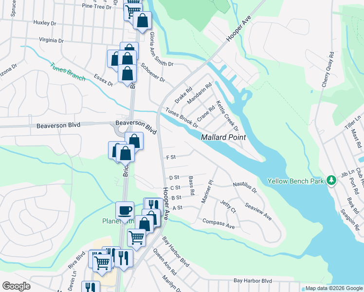 map of restaurants, bars, coffee shops, grocery stores, and more near 191 Seaview Avenue in Brick