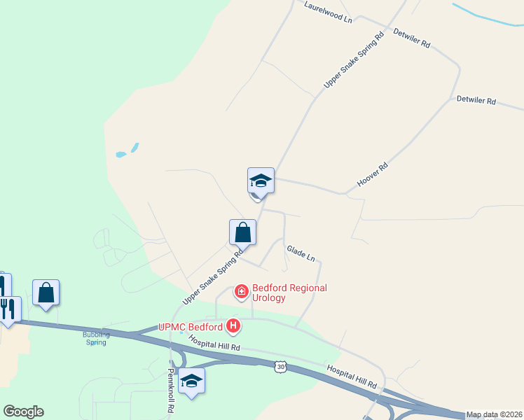 map of restaurants, bars, coffee shops, grocery stores, and more near 366 Upper Snake Spring Rd in Everett