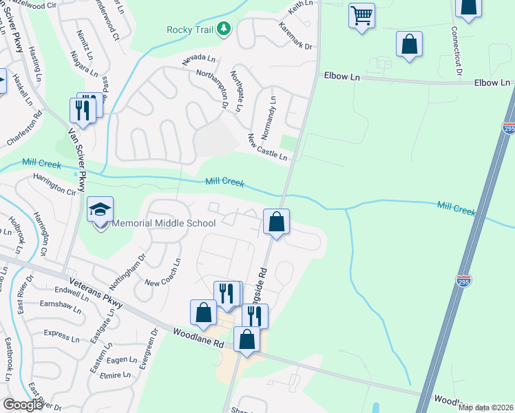 map of restaurants, bars, coffee shops, grocery stores, and more near 1007 Arborley Court in Westampton