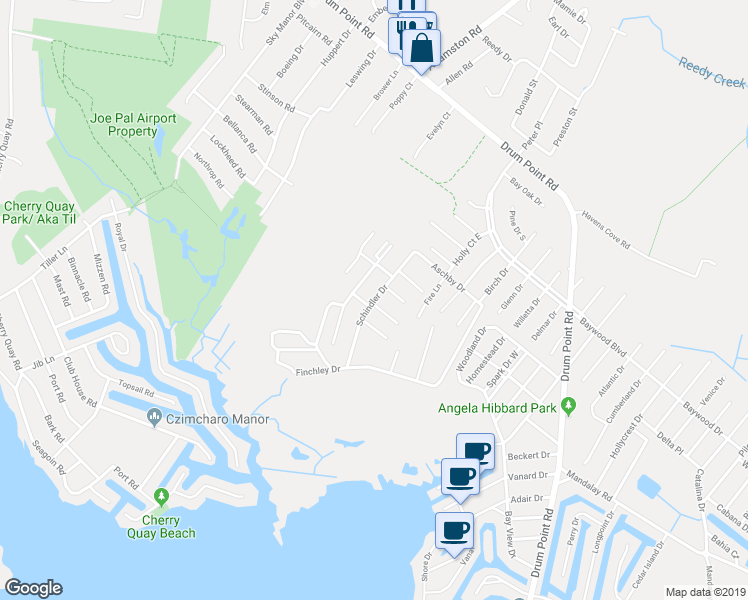 map of restaurants, bars, coffee shops, grocery stores, and more near 333 Schindler Drive in Brick