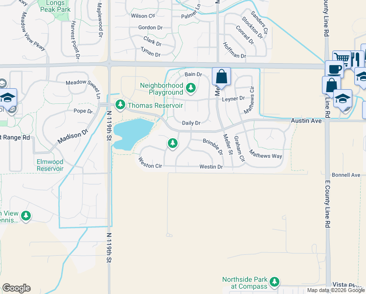 map of restaurants, bars, coffee shops, grocery stores, and more near 876 Shuttleworth Drive in Erie