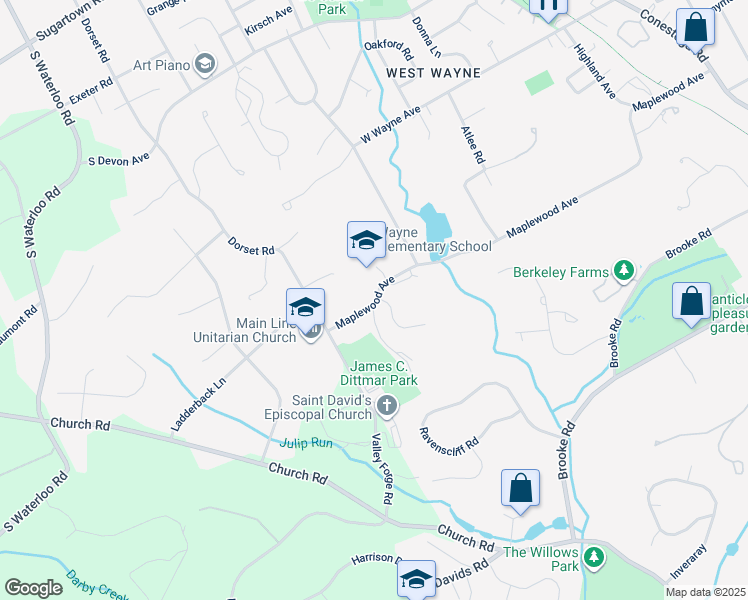map of restaurants, bars, coffee shops, grocery stores, and more near 837 Maplewood Avenue in Wayne