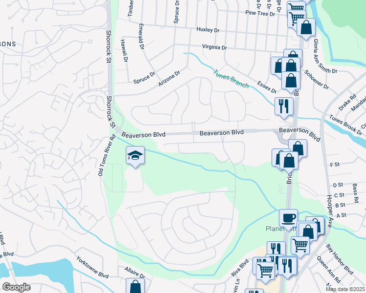 map of restaurants, bars, coffee shops, grocery stores, and more near 80 Yorkwood Drive in Brick