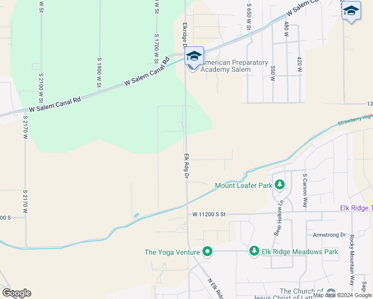 map of restaurants, bars, coffee shops, grocery stores, and more near South Elk Ridge Drive in Utah County