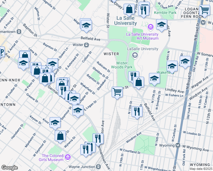 map of restaurants, bars, coffee shops, grocery stores, and more near 313 Elwood Street in Philadelphia