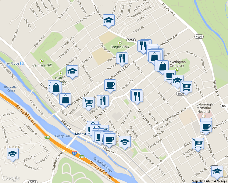 map of restaurants, bars, coffee shops, grocery stores, and more near 325 Krams Avenue in Philadelphia