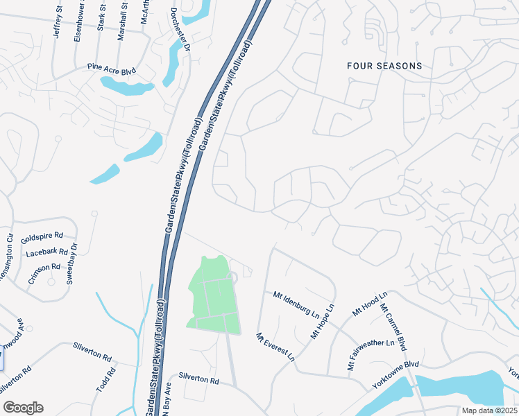 map of restaurants, bars, coffee shops, grocery stores, and more near 1 Silverspring Drive in Lakewood