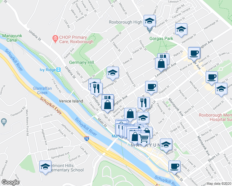 map of restaurants, bars, coffee shops, grocery stores, and more near 249 Ripka Street in Philadelphia