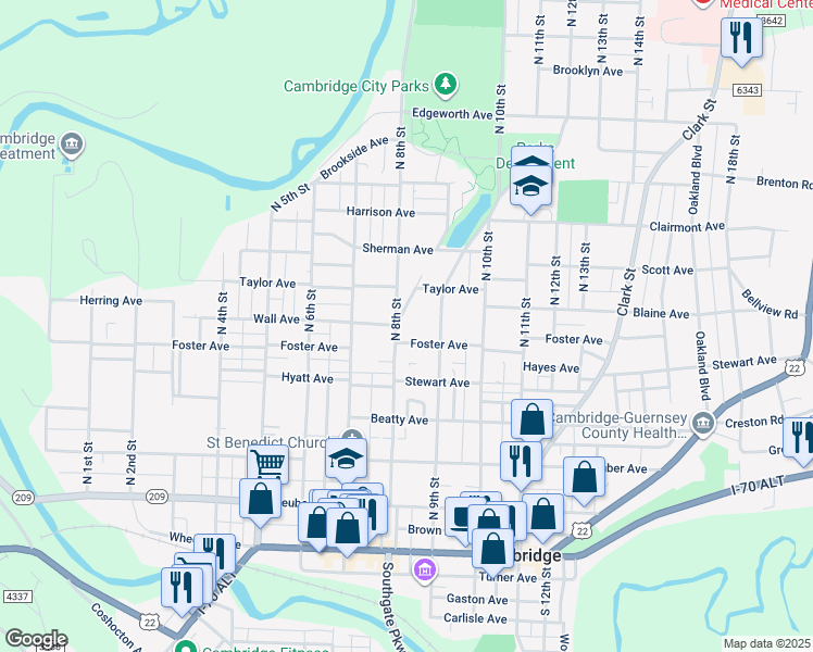 map of restaurants, bars, coffee shops, grocery stores, and more near 616 North 8th Street in Cambridge
