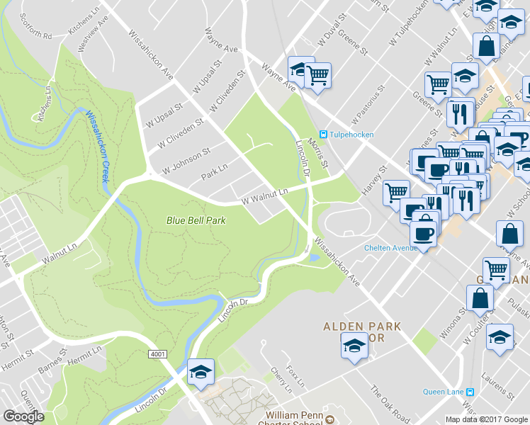 map of restaurants, bars, coffee shops, grocery stores, and more near 6032 Bridget Street in Philadelphia