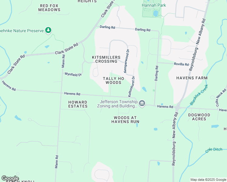 map of restaurants, bars, coffee shops, grocery stores, and more near 2633 Tally Ho Drive in Blacklick