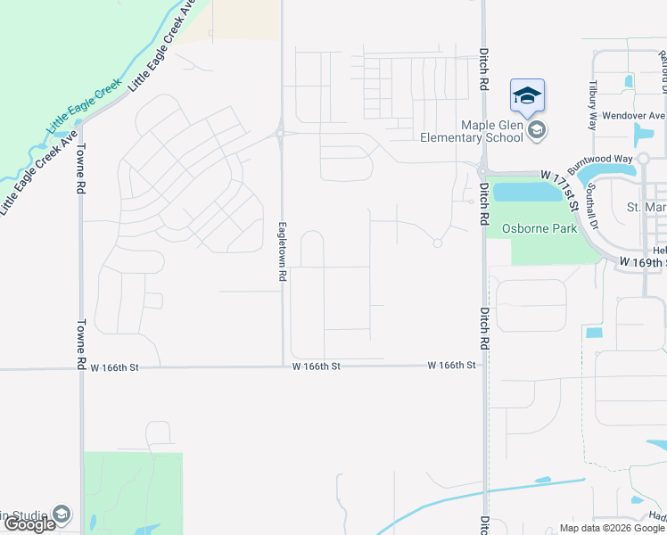 map of restaurants, bars, coffee shops, grocery stores, and more near 16939 Eagletown Road in Westfield