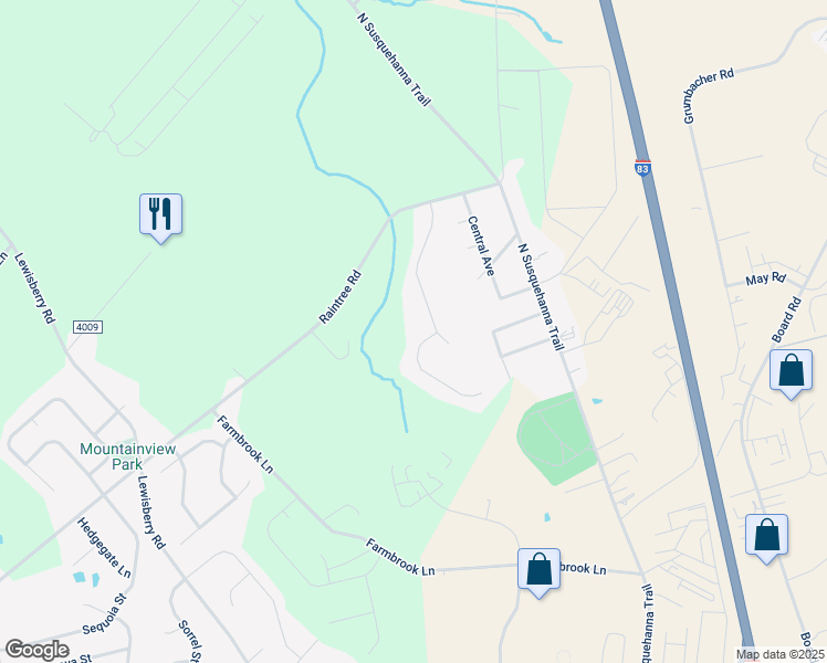 map of restaurants, bars, coffee shops, grocery stores, and more near 3496 Fox Pointe Lane in York