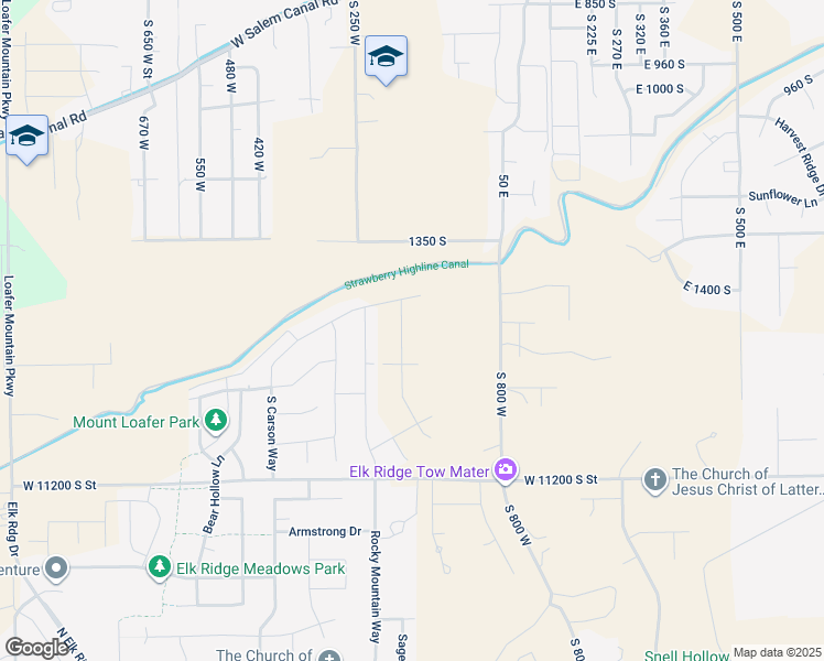 map of restaurants, bars, coffee shops, grocery stores, and more near 1487 South State Road in Spanish Fork