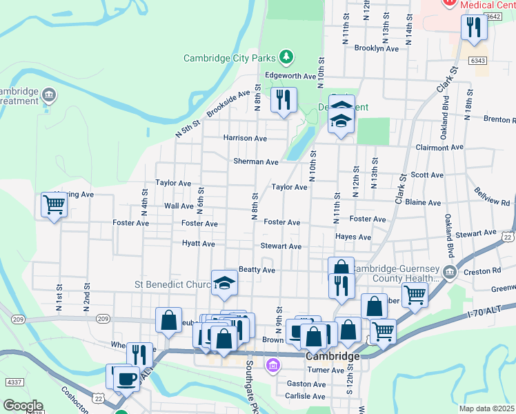 map of restaurants, bars, coffee shops, grocery stores, and more near 616 North 8th Street in Cambridge