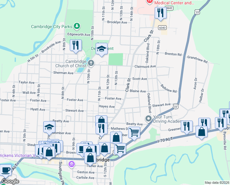 map of restaurants, bars, coffee shops, grocery stores, and more near 1306 Blaine Avenue in Cambridge