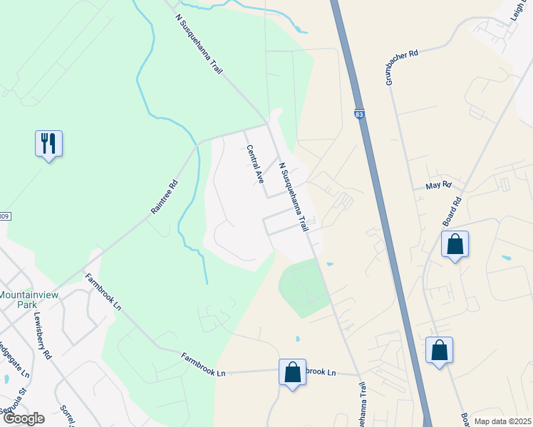 map of restaurants, bars, coffee shops, grocery stores, and more near 42 Stella Avenue in York