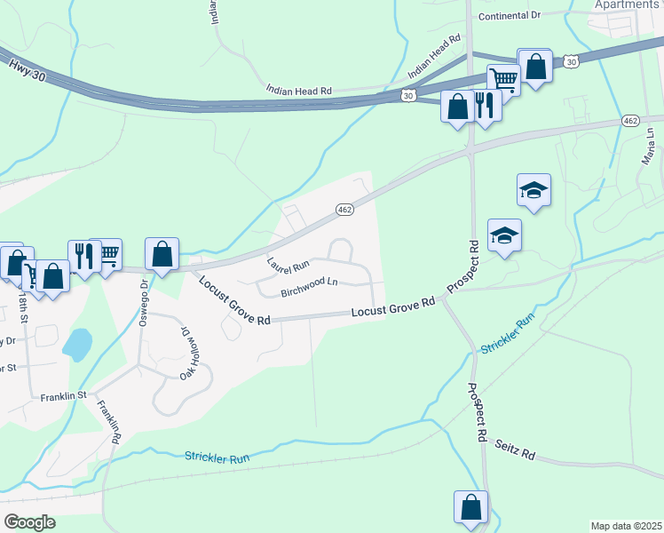 map of restaurants, bars, coffee shops, grocery stores, and more near 3950 Laurel Run in Columbia