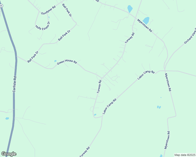 map of restaurants, bars, coffee shops, grocery stores, and more near 95 Green House Road in Gardners