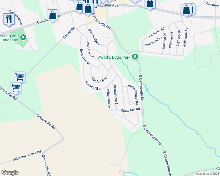 map of restaurants, bars, coffee shops, grocery stores, and more near 100 Kilgannon Ln in Lancaster