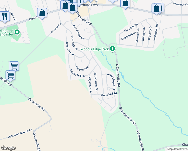 map of restaurants, bars, coffee shops, grocery stores, and more near 109 Broadstone Street in Lancaster