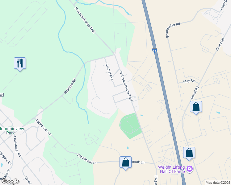 map of restaurants, bars, coffee shops, grocery stores, and more near 42 Stella Avenue in York