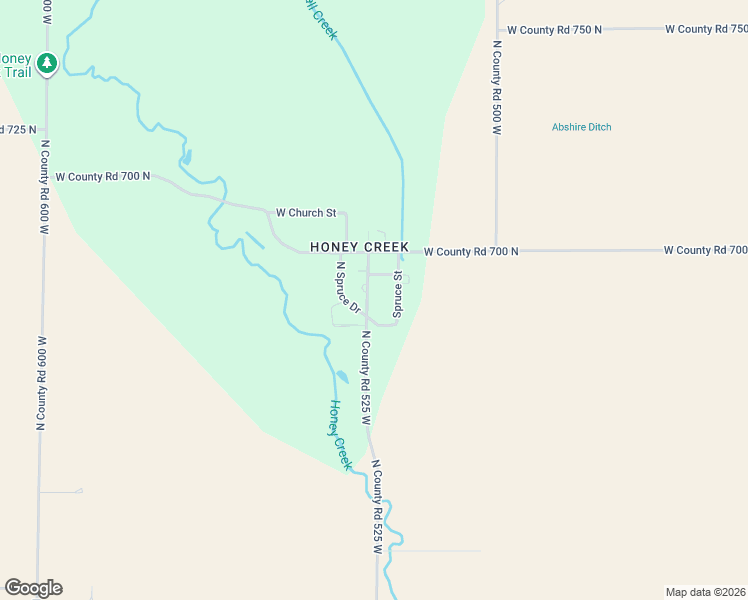 map of restaurants, bars, coffee shops, grocery stores, and more near 6820 North County Road 525 West in Middletown