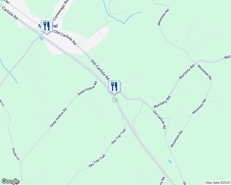 map of restaurants, bars, coffee shops, grocery stores, and more near 6100 Old Carlisle Road in Dover