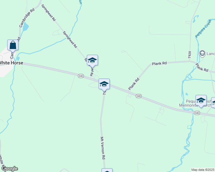 map of restaurants, bars, coffee shops, grocery stores, and more near 5804 Old Philadelphia Pike in Gap